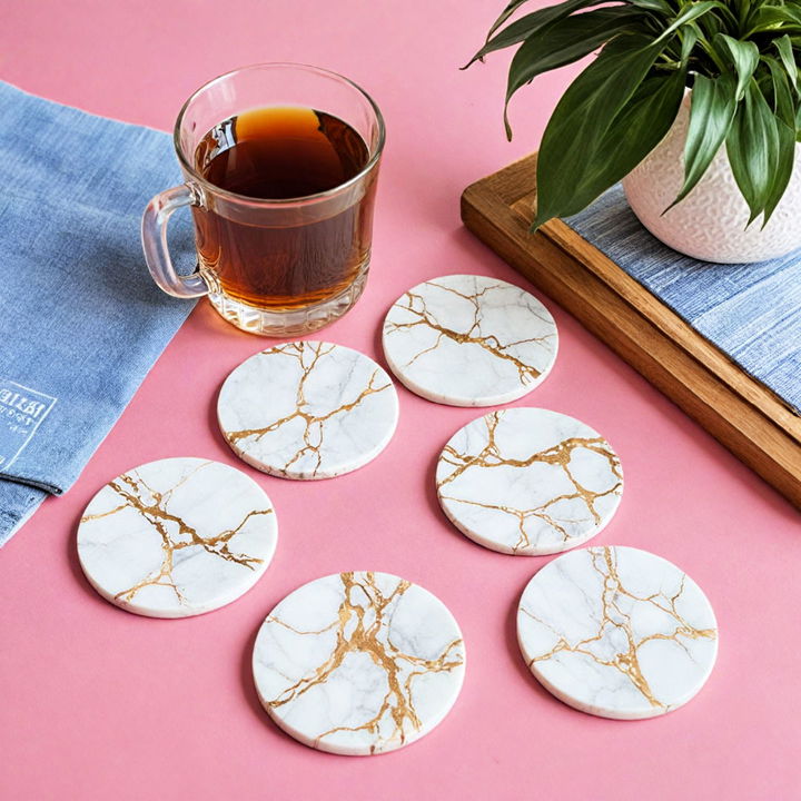 elegant and rustic marble coasters