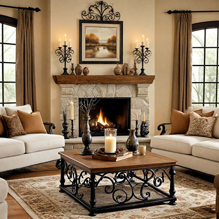 elegant and rustic wrought iron accents