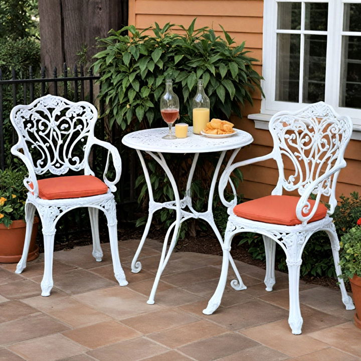 elegant bistro set for morning coffee