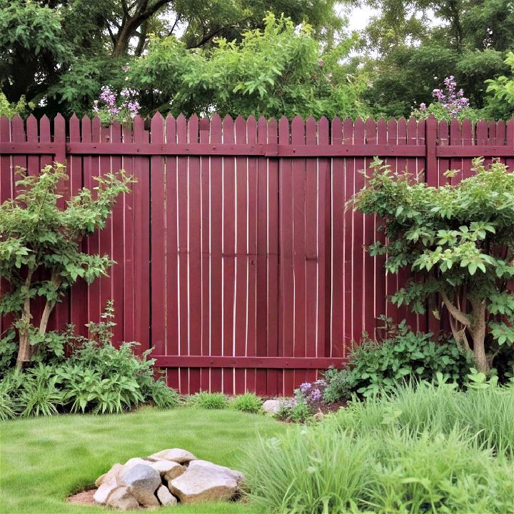 elegant bold burgundy fence