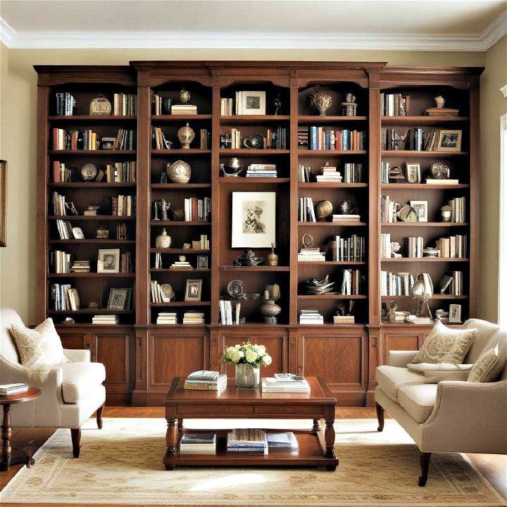 elegant bookcases for traditional living room