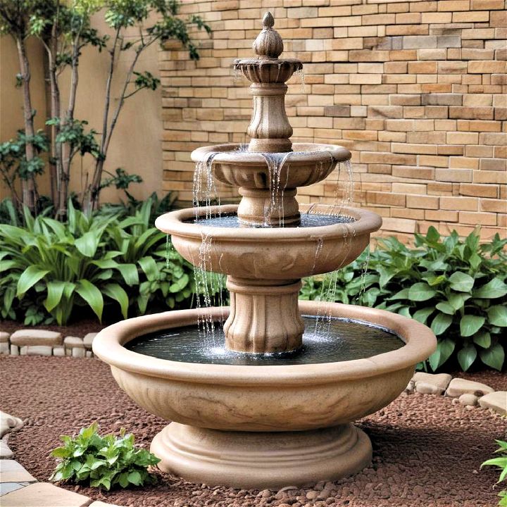 elegant cascading tiered fountain