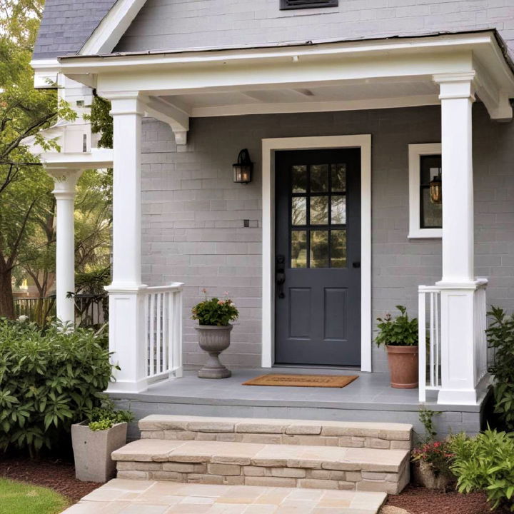 elegant cool gray porch