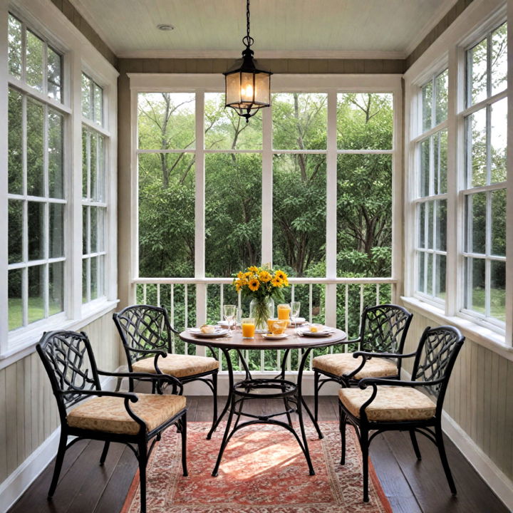 elegant dining area for enclosed porch