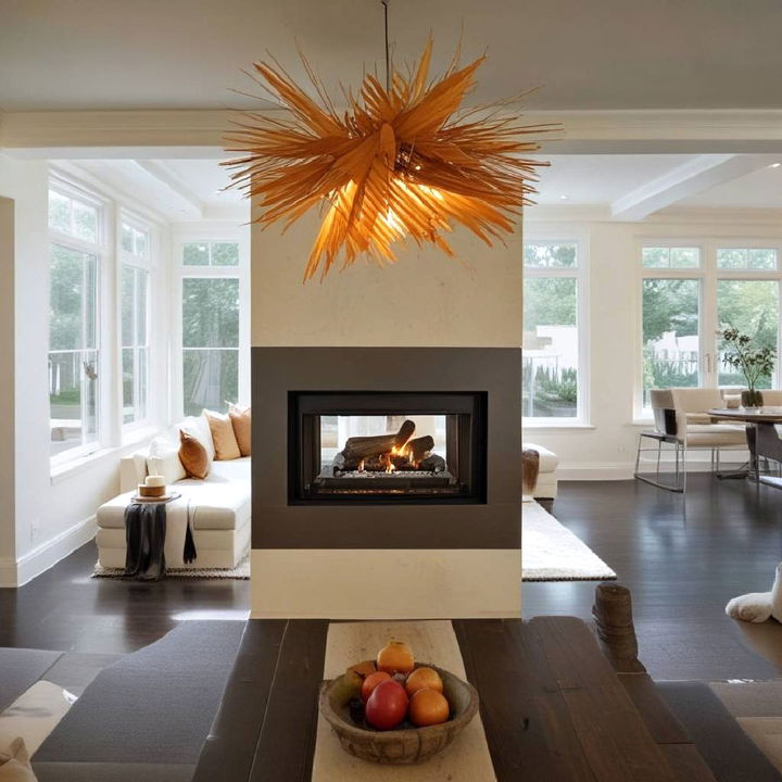 elegant double sided fireplace