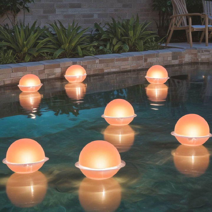 elegant floating pool lights