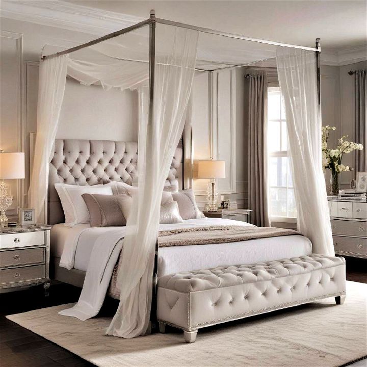 elegant glam canopy bed