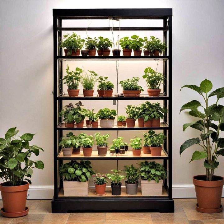 elegant indoor greenhouse cabinet