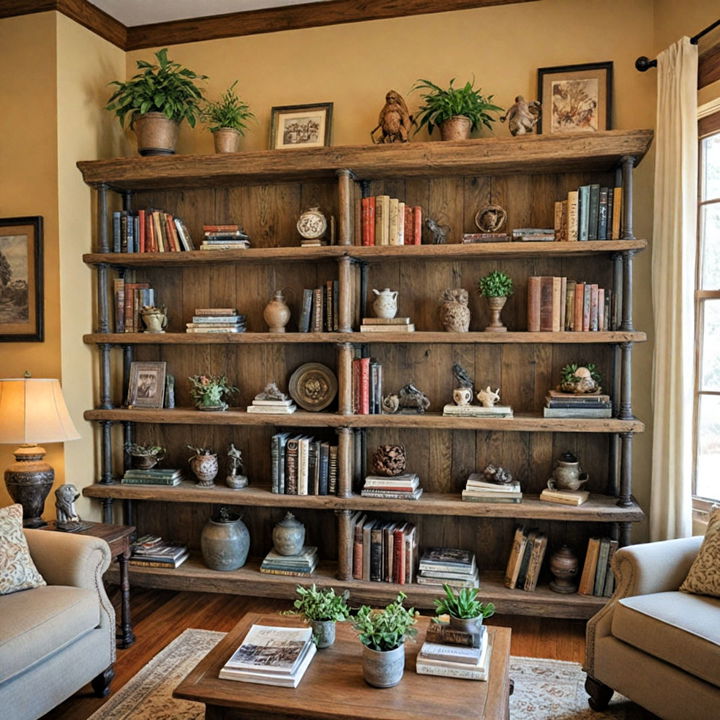 elegant living room bookshelves