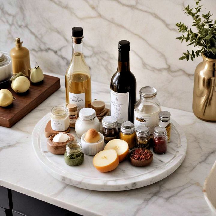 elegant marble lazy susan