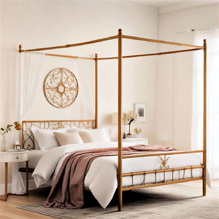 elegant metal canopy bed