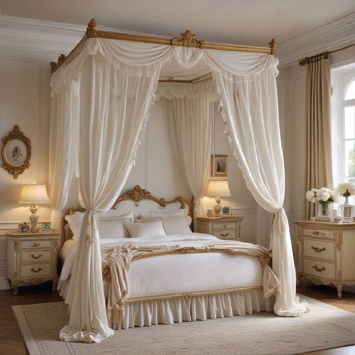 elegant parisian canopy bed