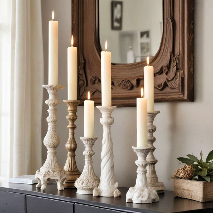 elegant sculptural candlesticks