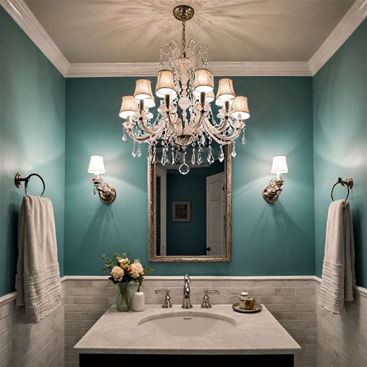 elegant small bathroom chandelier