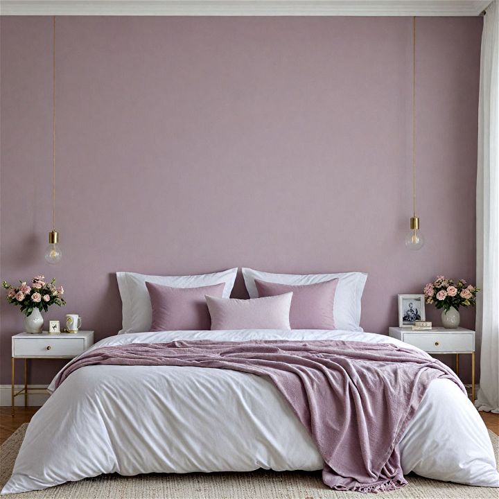 elegant soft lilac bedroom