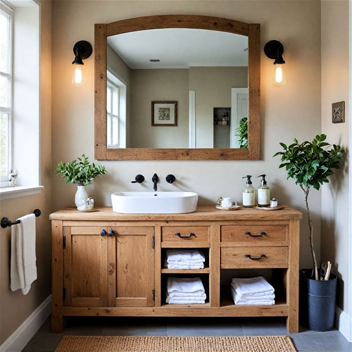 elegant wooden vanity unit
