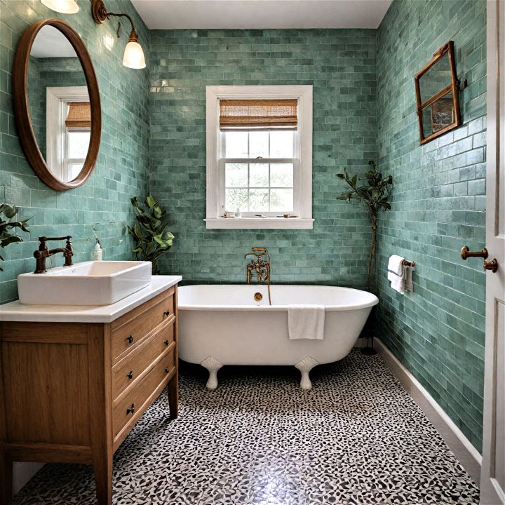 encaustic cement tiles for vintage bathroom