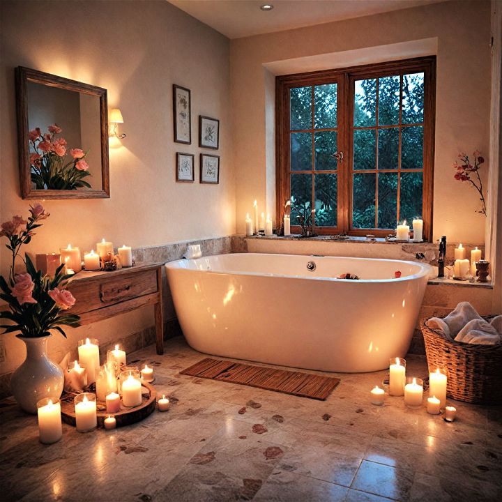 enchanting candlelit bathtub soak