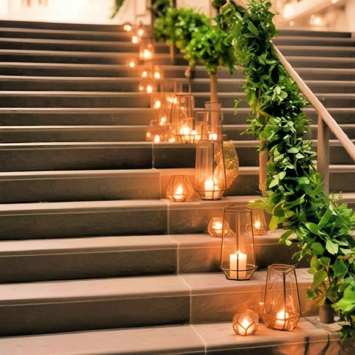 enchanting staircase decor with candles