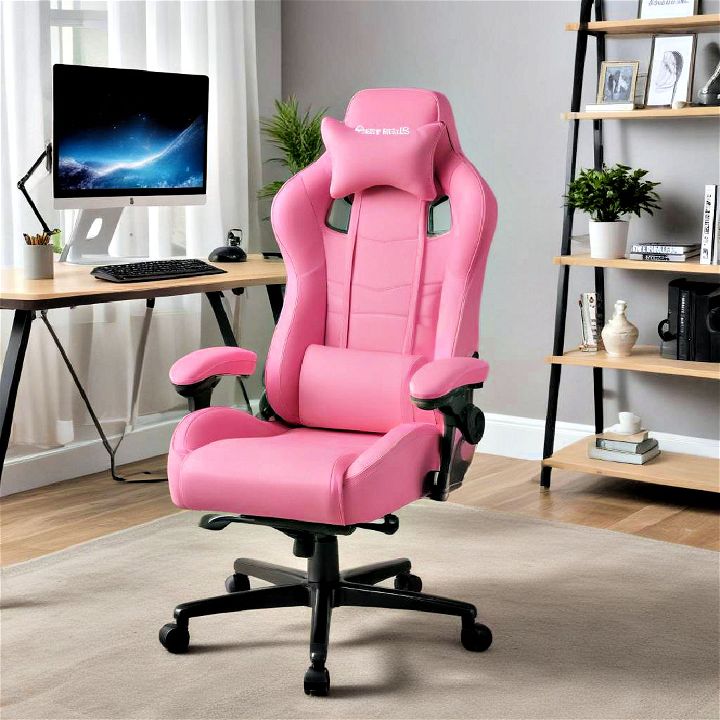 ergonomic pink gaming chair