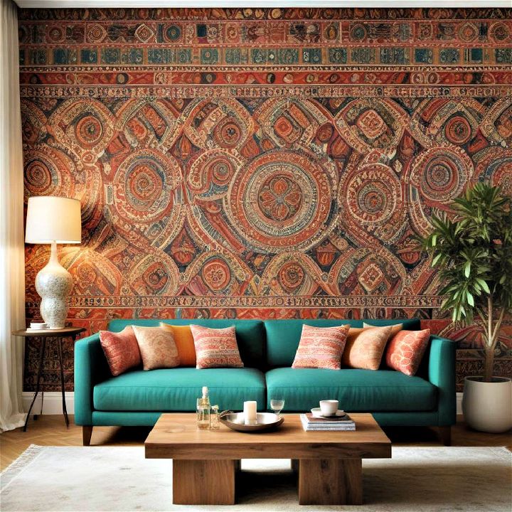ethnic prints living room