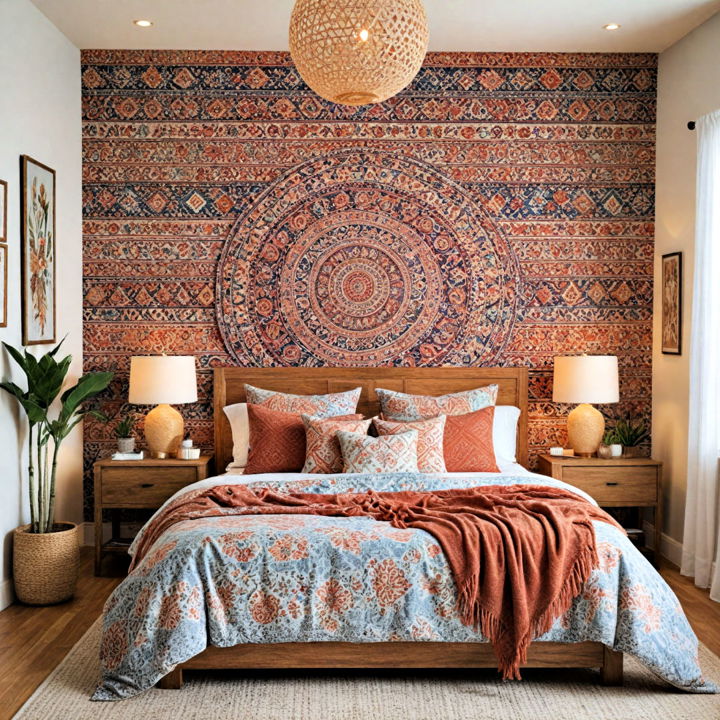 ethnic prints wallpaper for bedroom