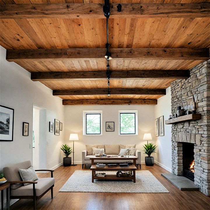 exposed beams to add a rustic charm