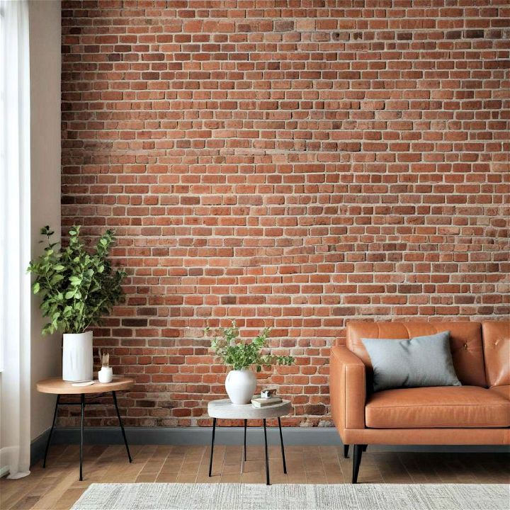 exposed brick accent wall
