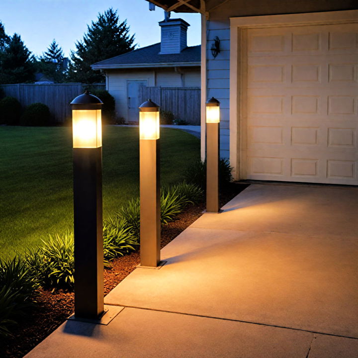 exterior garage bollard lights