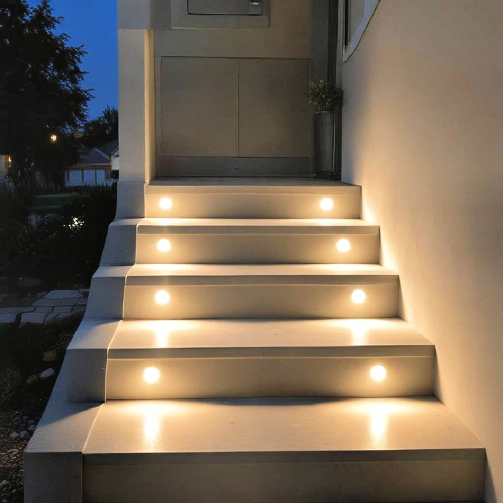 exterior garage step lighting
