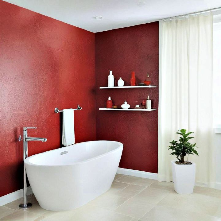 eye catching red accent wall