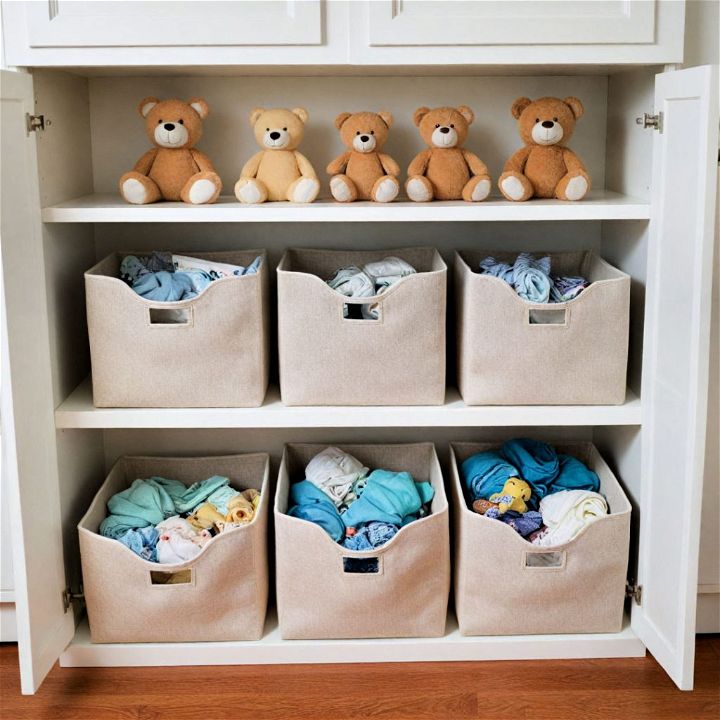 fabric bins for linens or toys