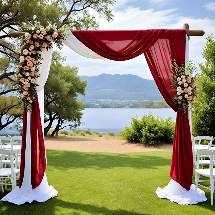 fabric draped arch for a dreamy feel