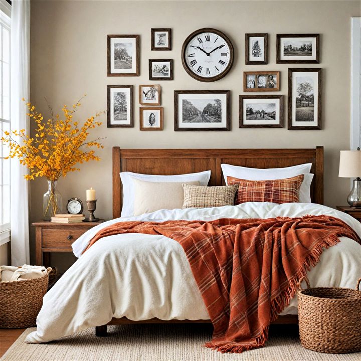fall bedroom with rustic accents