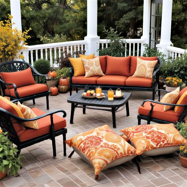 fall color and pattern outdoor cushions