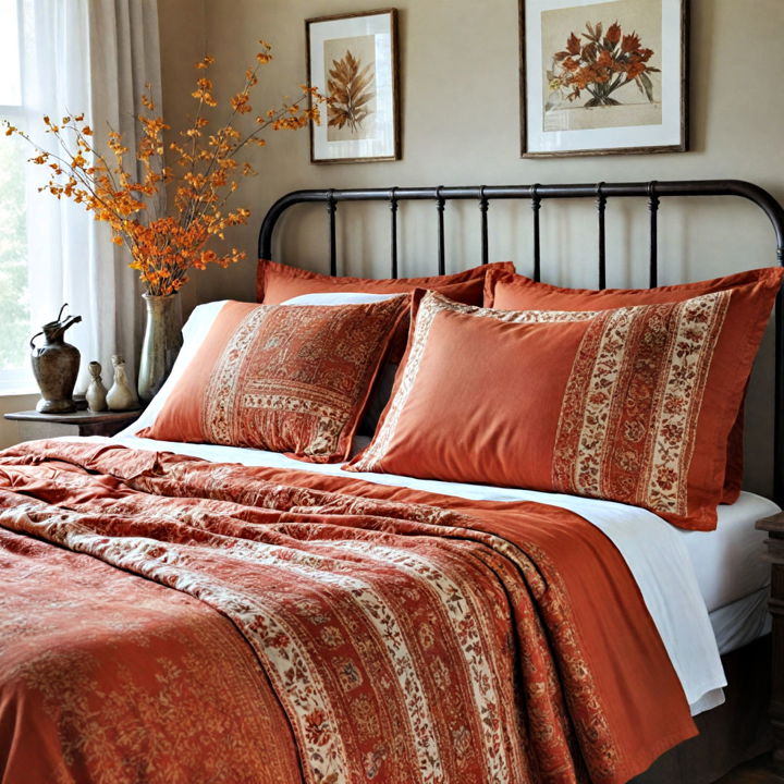 fall colors and pattern bedding