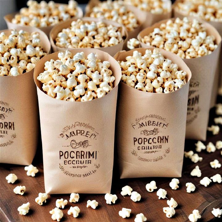 fall flavored popcorn wedding favors