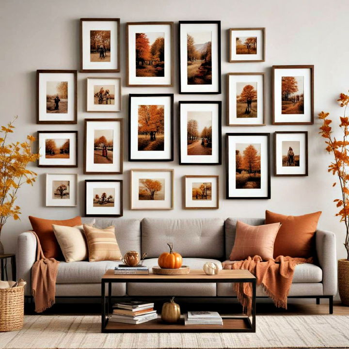 fall themed gallery wall