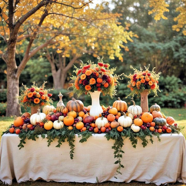 fall wedding decor harvest table