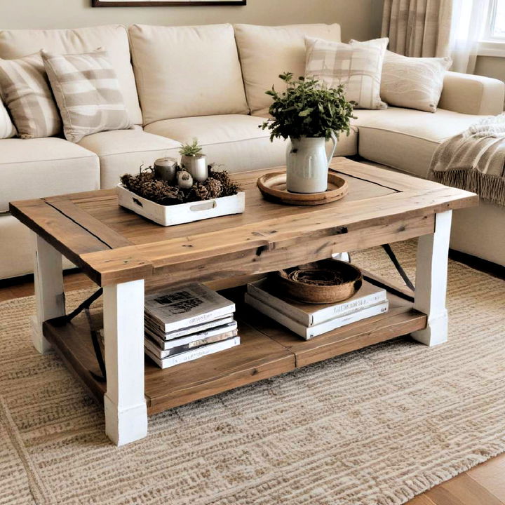 farmhouse table for rustic living room