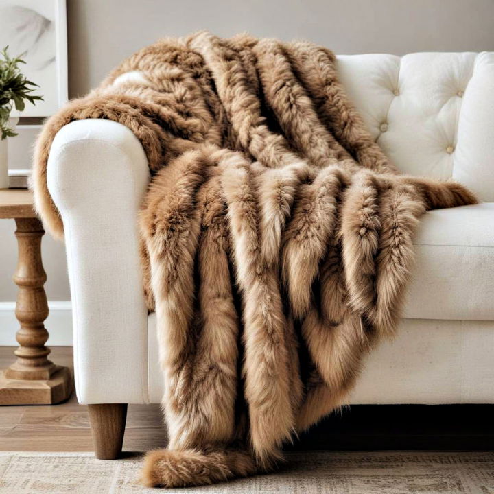 faux fur throw for couch