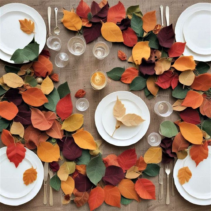 felt leaf garland for thanksgiving centerpiece