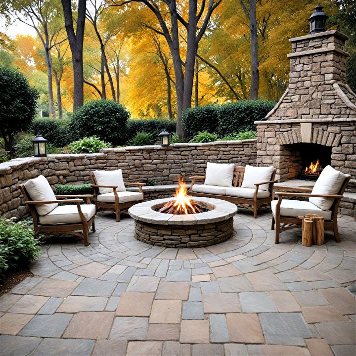 fire pit walls for cozy evening