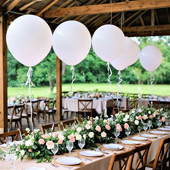floating balloons centerpiece