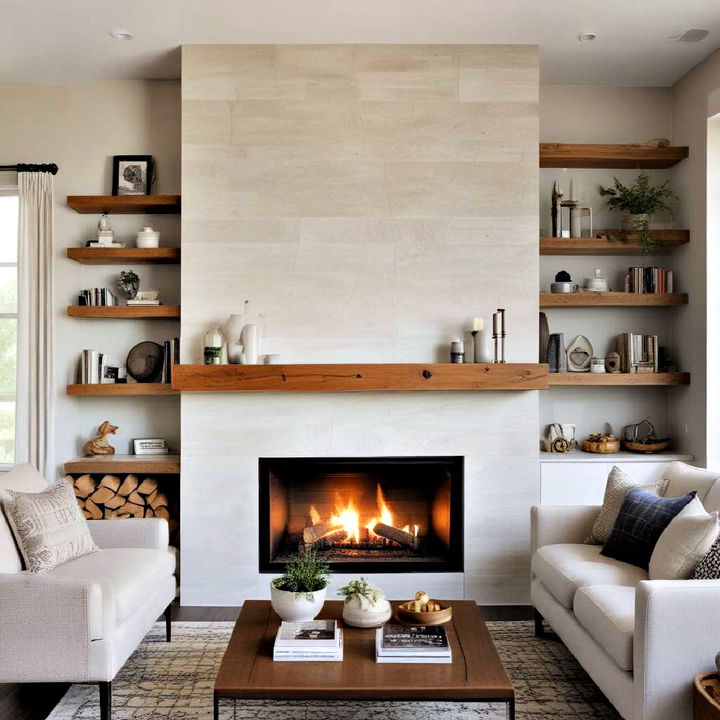 floating mantel fireplace