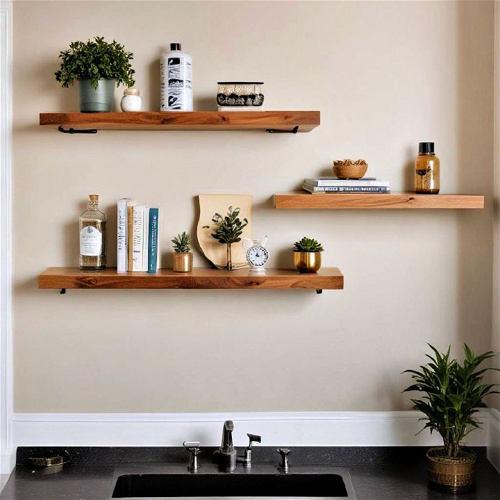 floating shelves for a minimalist look