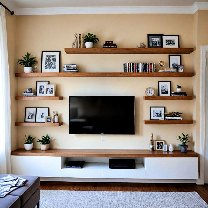 floating shelves for display decorative items