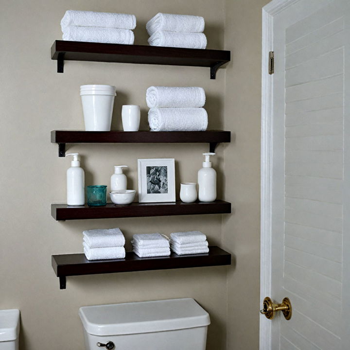 floating shelves for smaller bathroom
