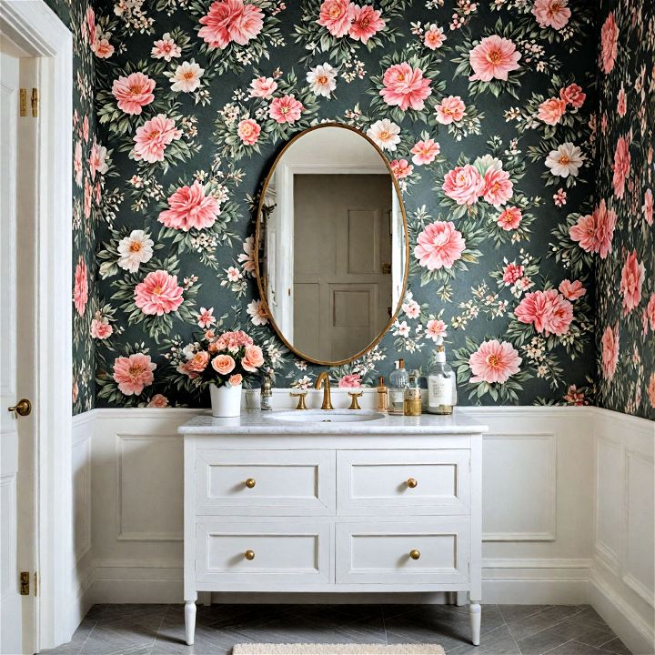 floral motif wallpaper design