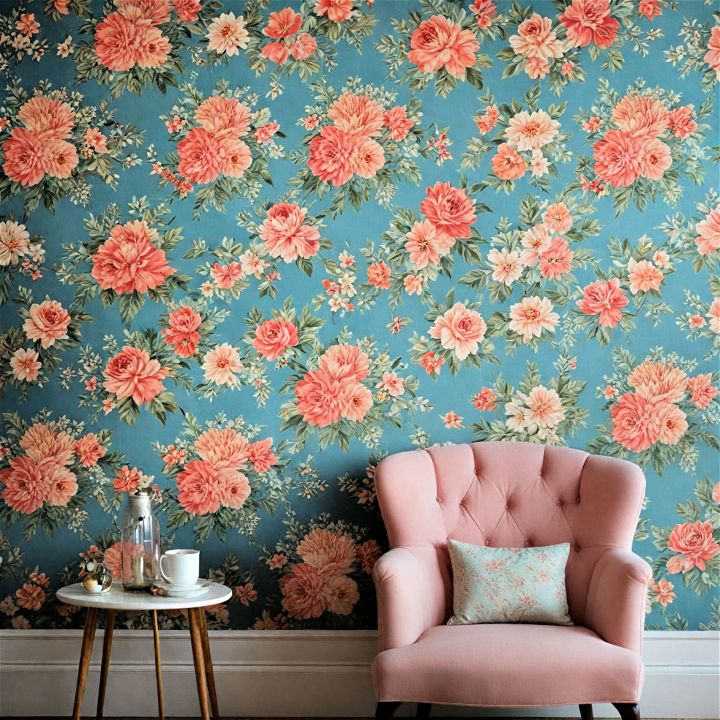 floral motifs wallpaper idea